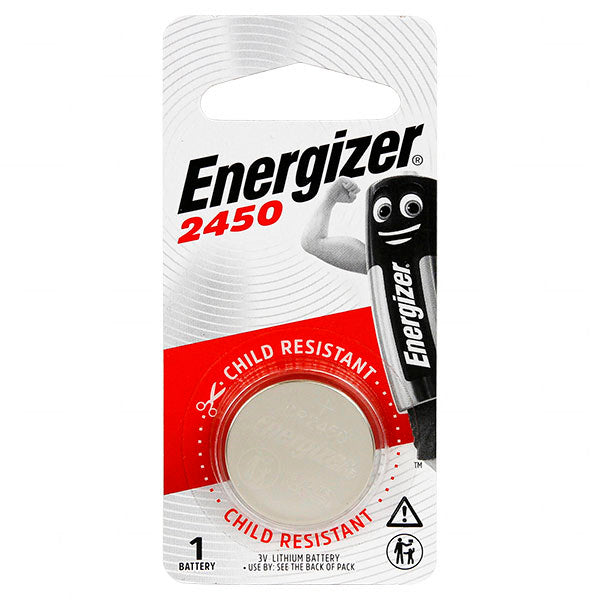 CR2450 ENERGIZER LITHIUM COIN CELL BATTERY 3V 620mAh