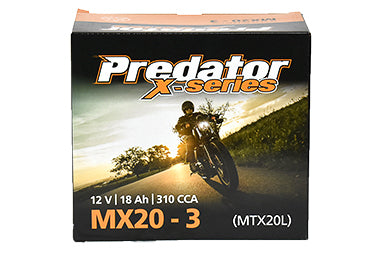 MX20-3 Predator X Series Motorcycle Batt 12V 310CCA 20Ah