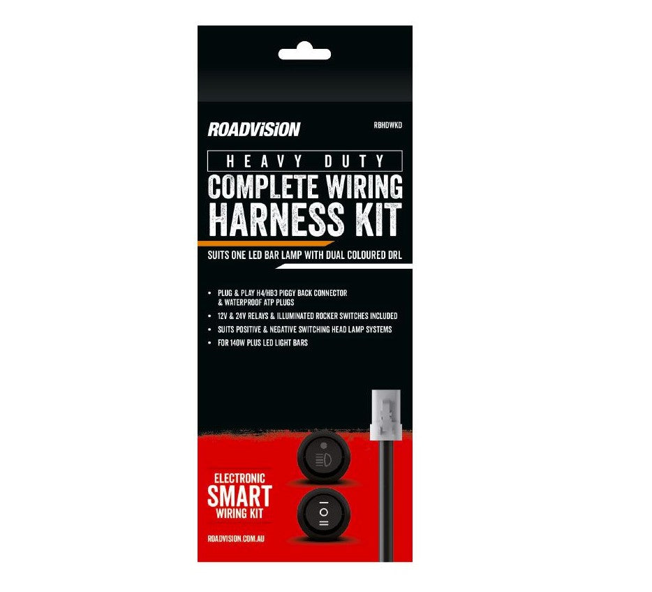 RBHDWKD H/D Light Bar Wiring Kit Suits Dual DRL 12/24V