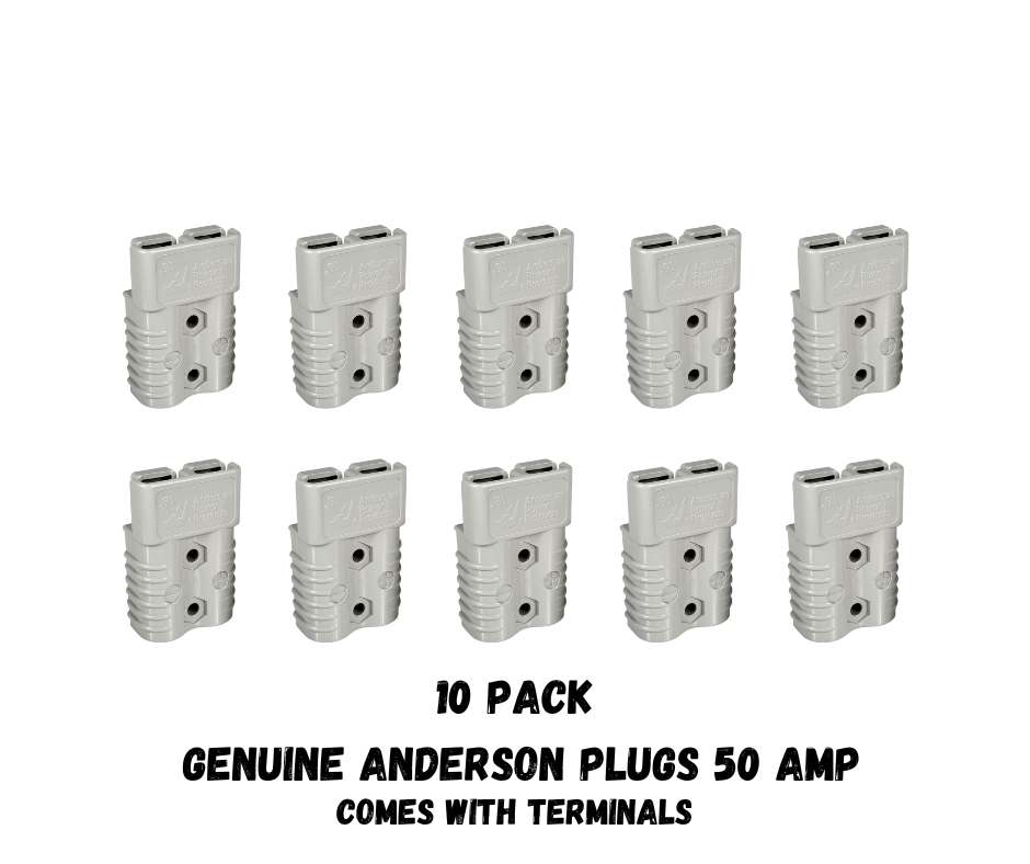 Anderson Plug Genuine 2 Pole with terminals - Grey 10 x Pack