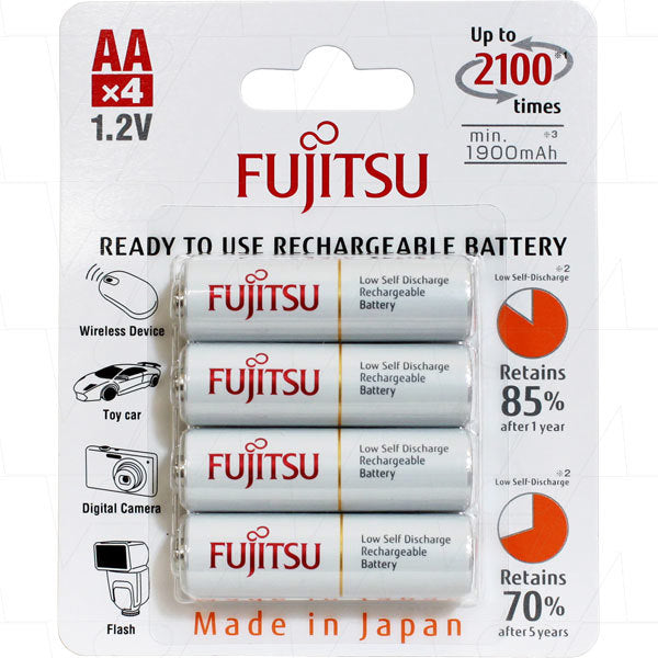 HR-3UTC (AA) Fujitsu Ready to Use, Up to 2100 Recharge Cycles, Rechargeable NiMH Battery