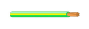 WIRE - 6MM2 FLEXIBLE BATTERY CABLE SINGLE INSULATED - GREEN YELOW - Per Linear Meter