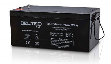 DELTEC DEL-12V260D 12V 260AH AGM DEEP CYCLE BATTERY