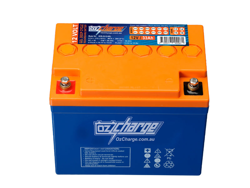 OzCharge 12V 33Ah GEL Deep Cycle Mobility Battery