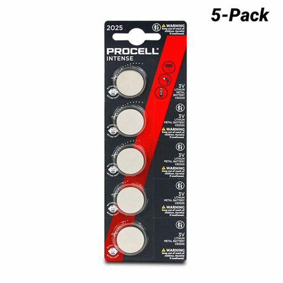 CR2025 PROCELL LITHIUM COIN CELL BATTERY 3V 185mAh INTENSE