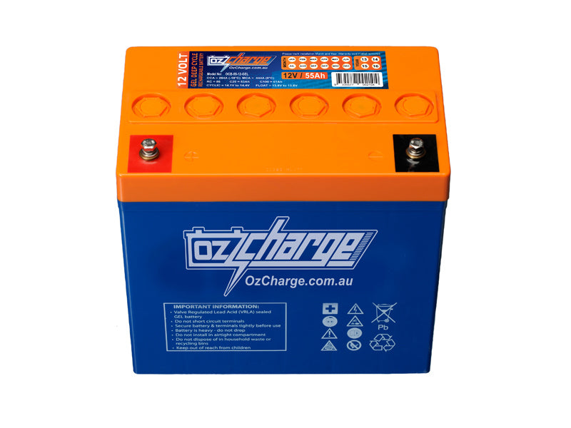 OzCharge 12V 55Ah GEL Deep Cycle Battery Mobility Battery