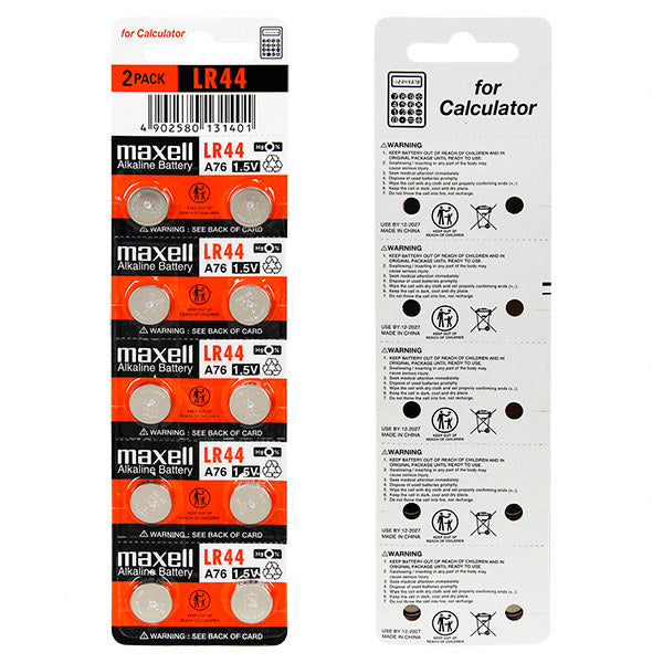 LR44 -Maxell - Button Cell- product sold as a 2 pack