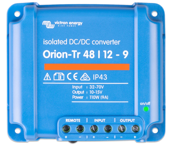 Orion-Tr 48/12-9A (110W) Isolated DC-DC converter.